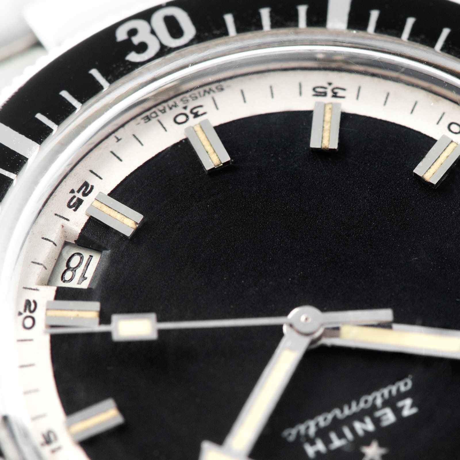 Zenith Diver Black Dial  ref A3630 on Gay Freres Ladder Bracelet 