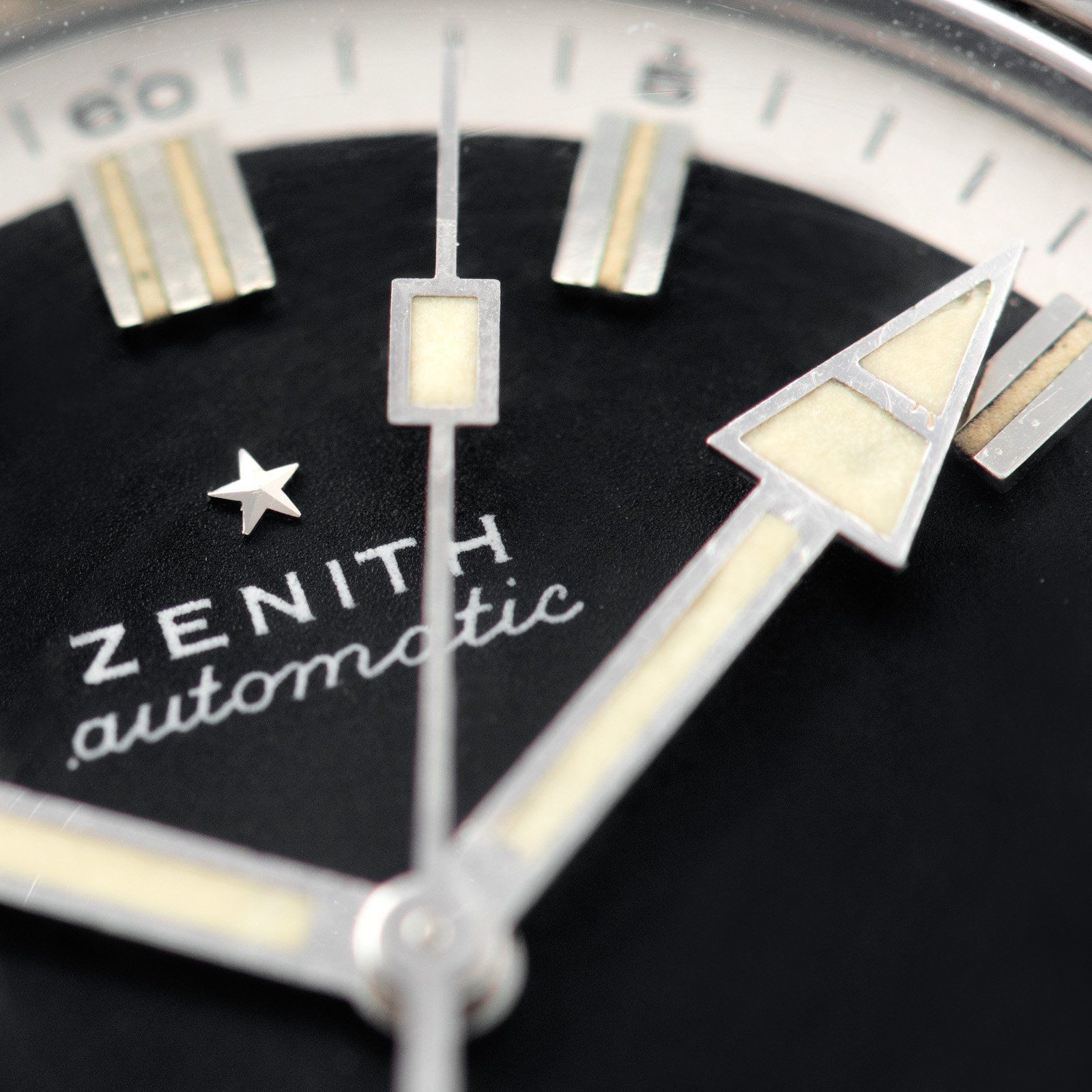 Zenith Diver Black Dial  ref A3630 on Gay Freres Ladder Bracelet 