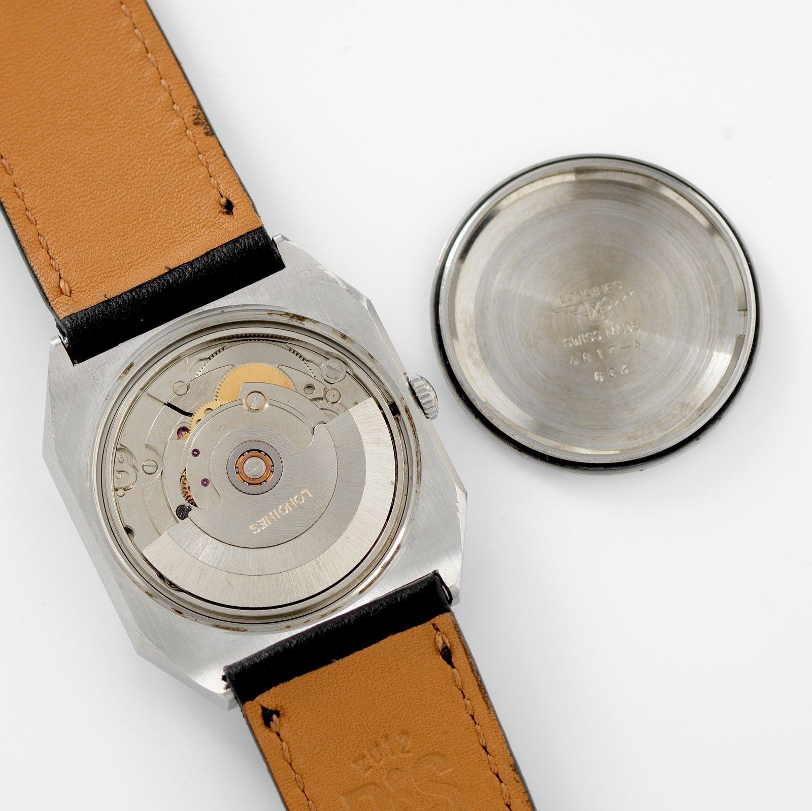Longines Octagonal Dress Watch Linen Dial Reference 4817 