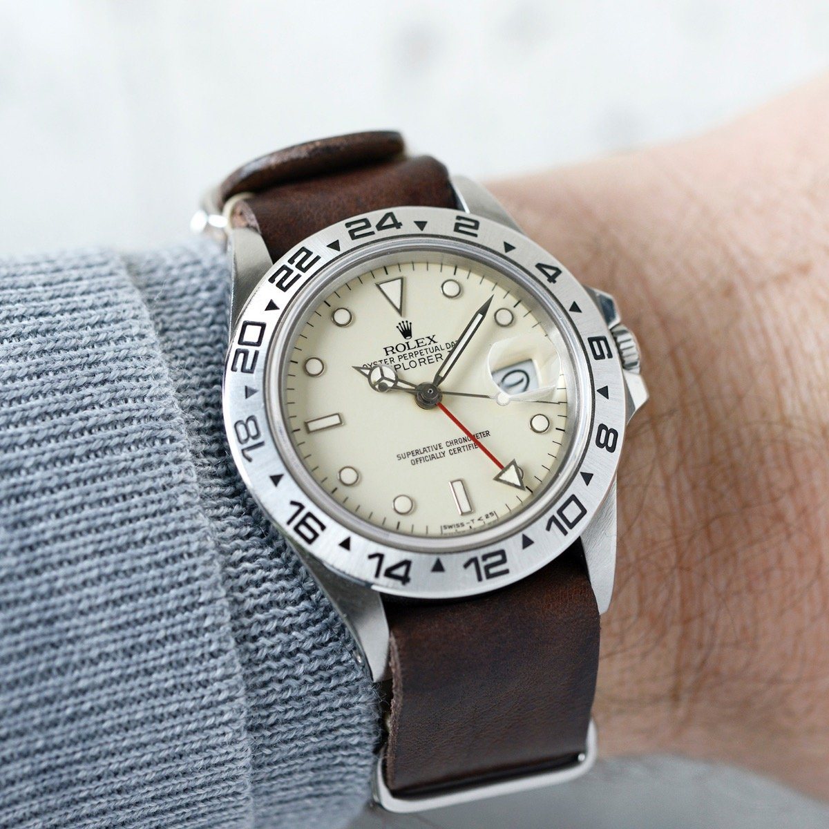 Rolex Explorer II 16550 Cream Rail Dial 